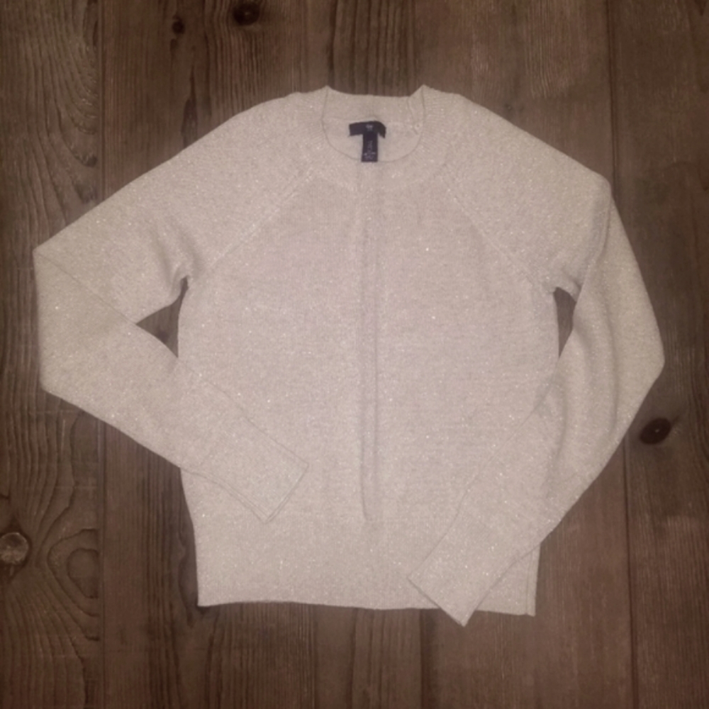 GAP Gold Sparkle & Oatmeal Crewneck